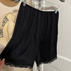 Rachel Black Lace-Trim Shorts